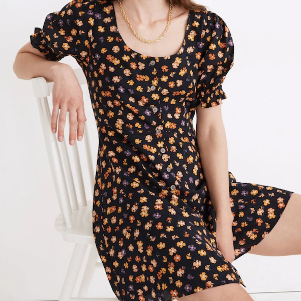 Madewell Aloha Floral Puff Sleeve Mini Dress Size 4